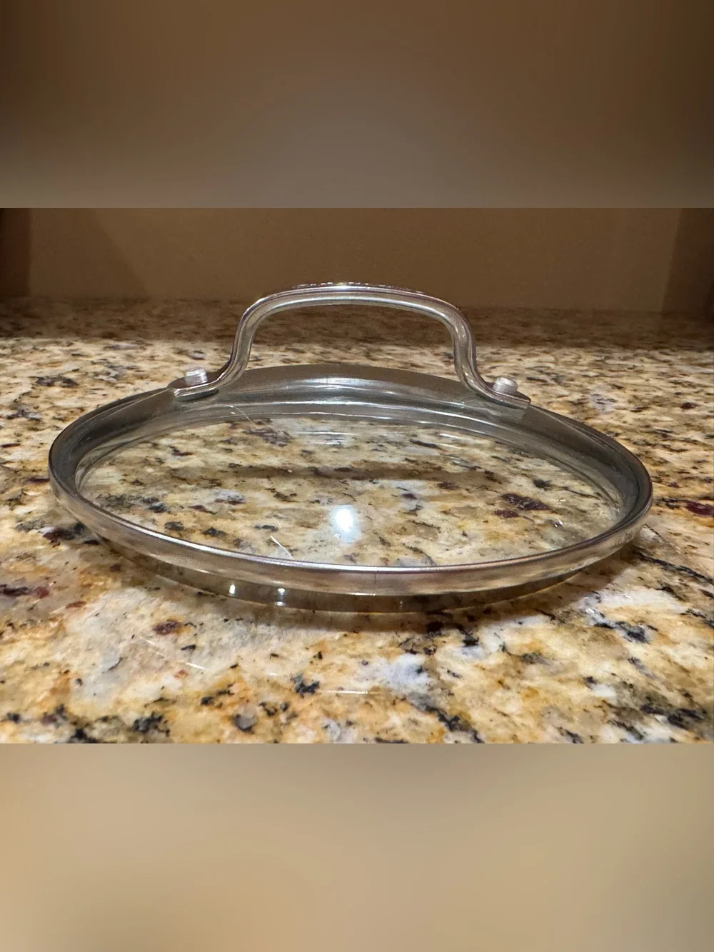 Cuisinart Clear Glass Replacement Small Lid 6.25” with Stainless Handle - Clear